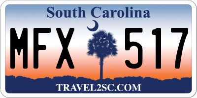 SC license plate MFX517