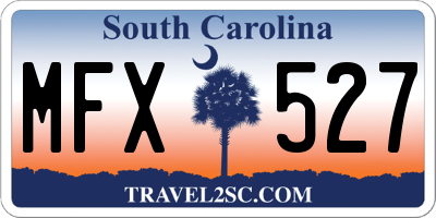 SC license plate MFX527
