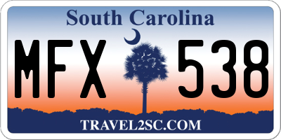 SC license plate MFX538