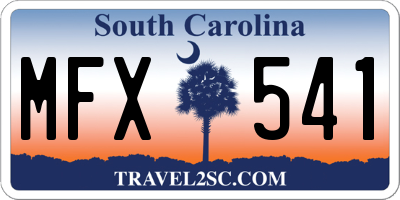 SC license plate MFX541