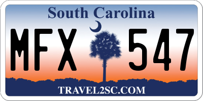 SC license plate MFX547