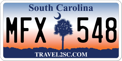 SC license plate MFX548