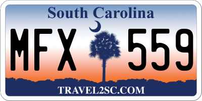 SC license plate MFX559