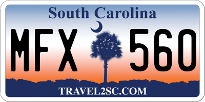 SC license plate MFX560