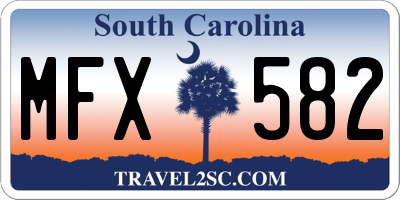 SC license plate MFX582