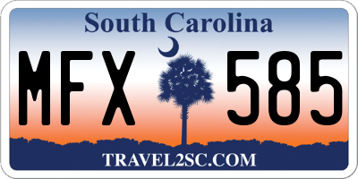 SC license plate MFX585