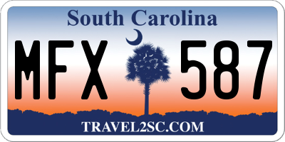 SC license plate MFX587