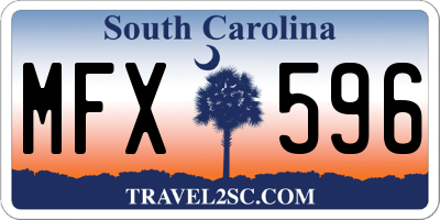 SC license plate MFX596