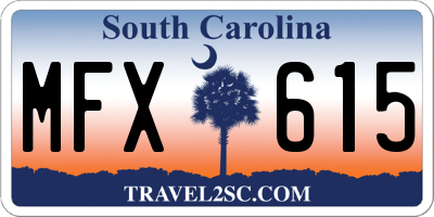 SC license plate MFX615