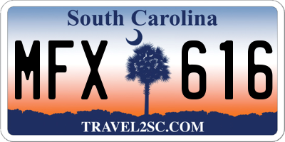 SC license plate MFX616