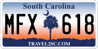 SC license plate MFX618