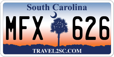 SC license plate MFX626