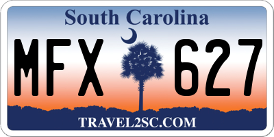 SC license plate MFX627
