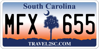 SC license plate MFX655