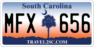 SC license plate MFX656