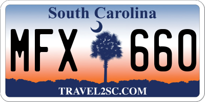 SC license plate MFX660