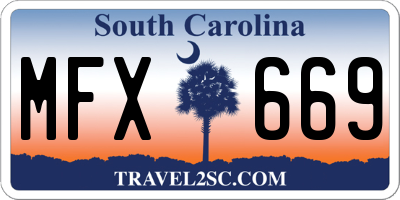SC license plate MFX669