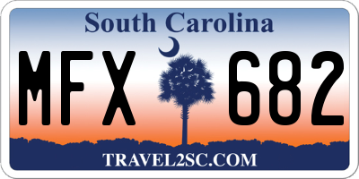 SC license plate MFX682