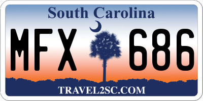 SC license plate MFX686