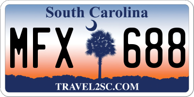 SC license plate MFX688