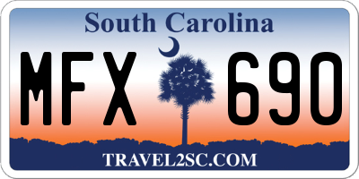 SC license plate MFX690