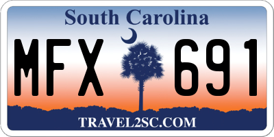 SC license plate MFX691