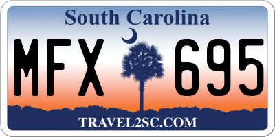 SC license plate MFX695