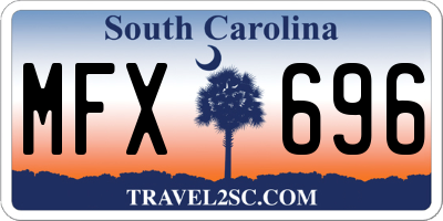 SC license plate MFX696