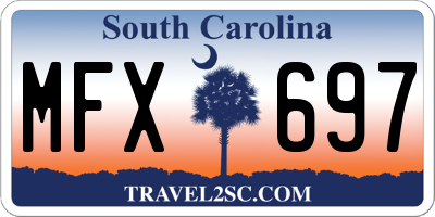 SC license plate MFX697