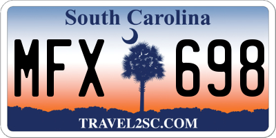 SC license plate MFX698