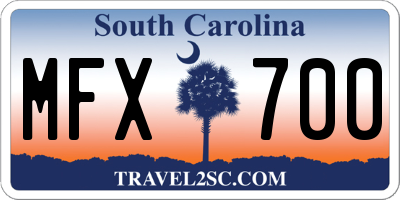 SC license plate MFX700