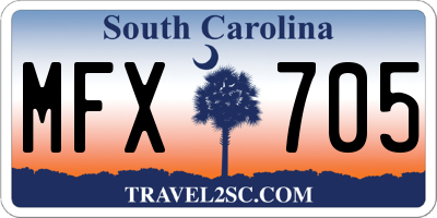 SC license plate MFX705
