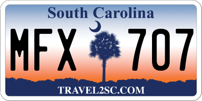 SC license plate MFX707
