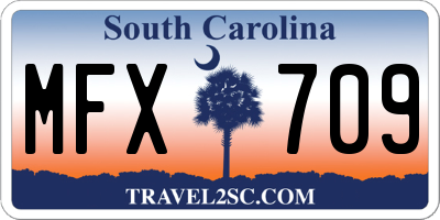 SC license plate MFX709
