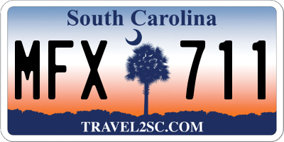 SC license plate MFX711