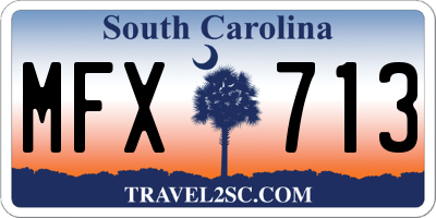 SC license plate MFX713