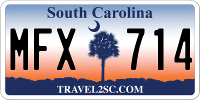 SC license plate MFX714