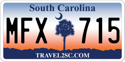 SC license plate MFX715