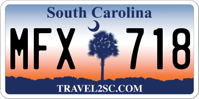 SC license plate MFX718