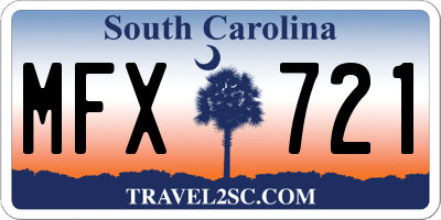 SC license plate MFX721