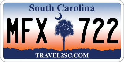 SC license plate MFX722