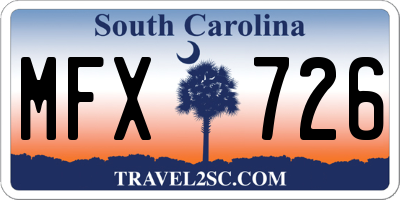 SC license plate MFX726