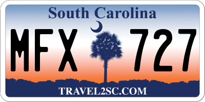 SC license plate MFX727