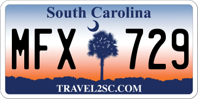 SC license plate MFX729