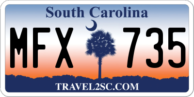 SC license plate MFX735