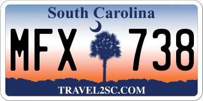 SC license plate MFX738