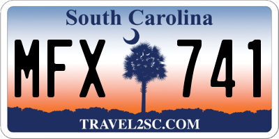SC license plate MFX741