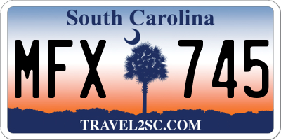 SC license plate MFX745
