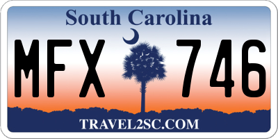 SC license plate MFX746