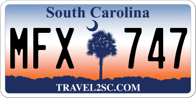 SC license plate MFX747
